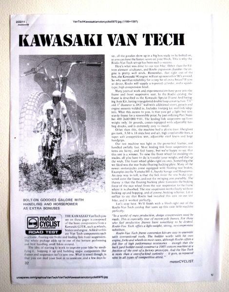 "Kawasaki VanTech - MotorCYCLIST