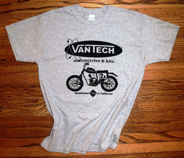 The Original VanTech Motorcycle 2B Tee Shirt - Grey