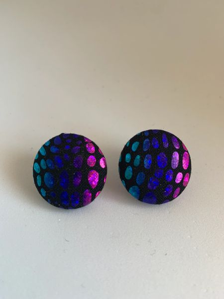 Glam Fabric Button Earrings!