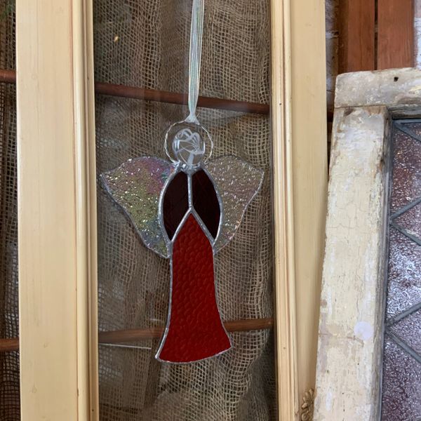 Stained Glass Lead Red glass crystal Angel