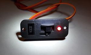 RCEXL Power Switch and Fuselage Charging Mounting Plate With LED Futaba / JR Plug