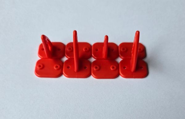 Pom Horns Red 20x27mm (04pcs/set) with screws