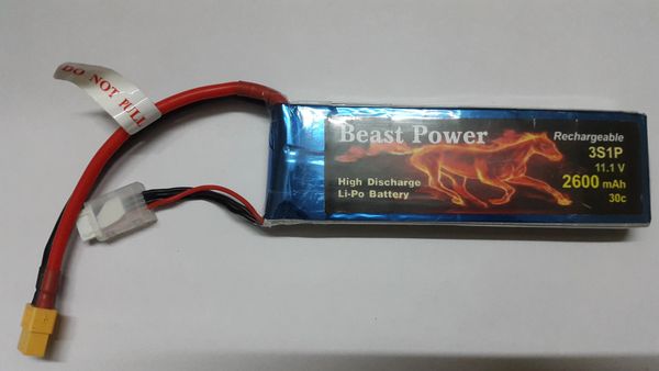 11.1V 2600 mAh 30C Lipo Battery Pack Beast Power