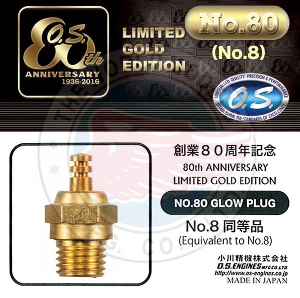 O.S. No.8 Special Edition Gold Plated Glow Plug