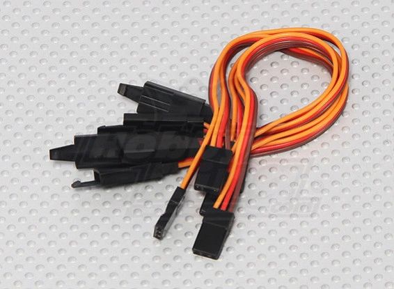 15cm Servo Lead Extention (JR) with hook 26AWG (5pcs/bag)