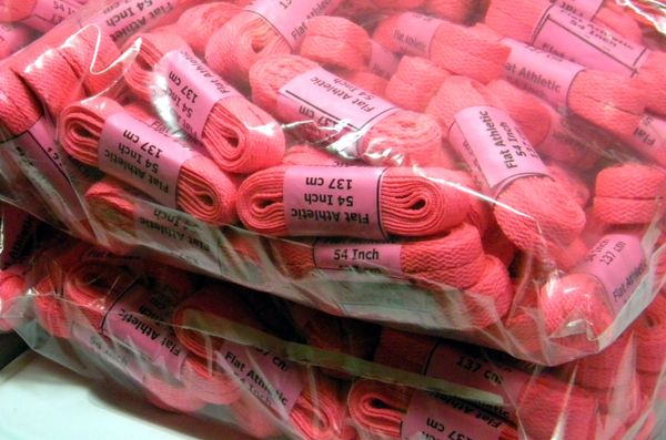 Hot Pink Case of 100 Pair proATHLETIC(TM) Shoelaces "Pink" Your Team for Breast Cancer Awareness