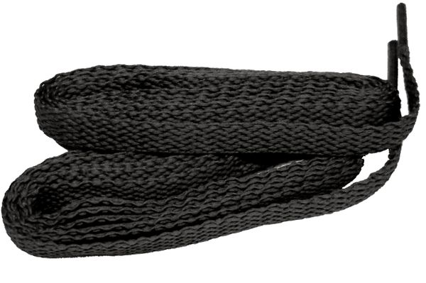 Brilliant Coal BLACK TeamLaces(Tm) Bulk Pack 12 Pair - Flat 8mm Athletic Shoelaces