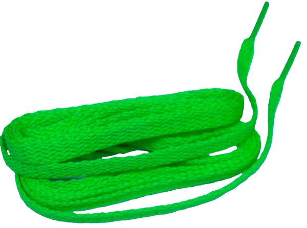 Hot Neon Green TeamLaces(Tm) Bulk 24 Pair Pack - 8mm Flat Athletic Shoelaces