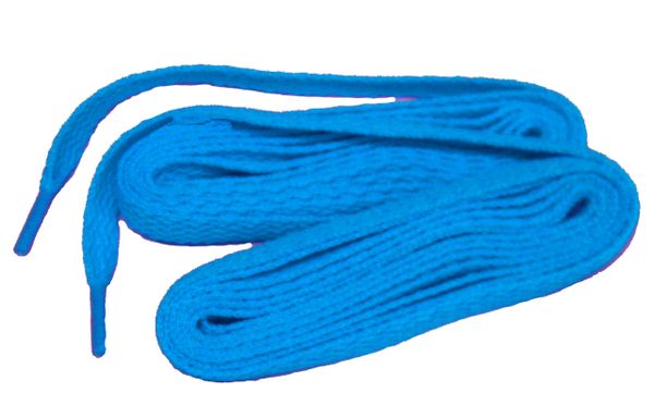Hot Neon Blue TeamLaces(Tm) Bulk 24 Pair Pack - 8mm Flat Athletic Shoelaces