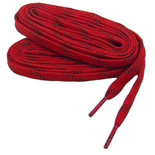 ProTOUGH(tm) FLAT "Red w/ Black" Kevlar Reinforced Heavy Duty Boot Laces - 2 Pair Pack