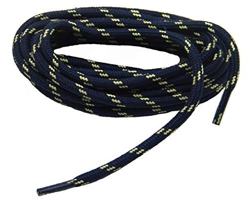 ProTOUGH(tm) "Navy Blue w/ Yellow-Natural" Kevlar Reinforced Heavy Duty Boot Laces - 2 Pair Pack