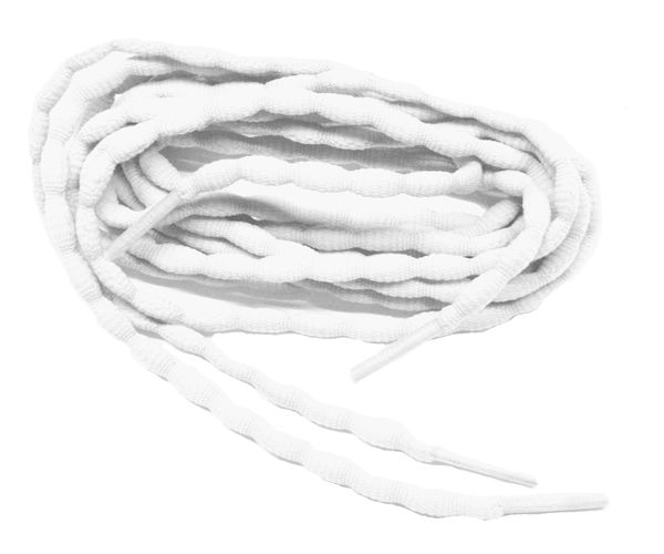 (2 Pair Pack) White Bubble style stay tied Athletic running shoelaces