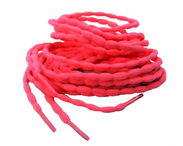 (2 Pair Pack) Neon Pink Bubble style stay tied Athletic running shoelaces