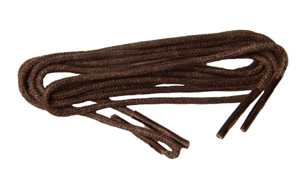 6 Pair - Waxed Wingtip Style Dress Shoelaces 2 mm Round Thin Waxed Laces (Brown)