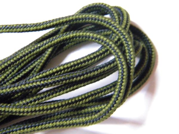 2 pair pack- Olive Green w/ Black, Silver Steel Tips, Durable Polyester boot laces