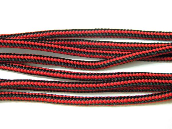 2 pair pack- Red w/ Black, Silver Steel Tips, Durable Polyester boot laces