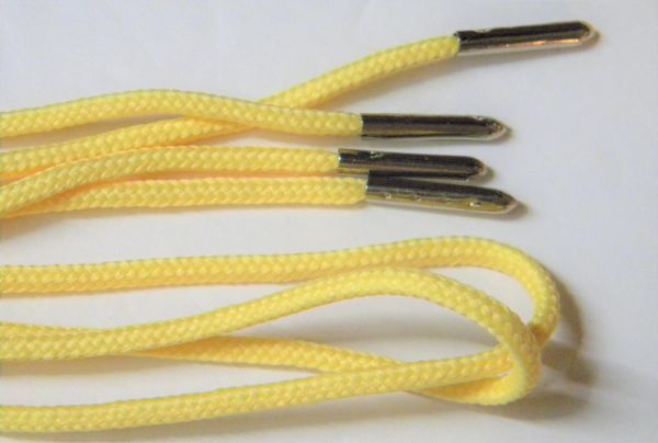 2 pair pack- Maize Yellow, Silver Steel Tips, Durable Polyester boot laces