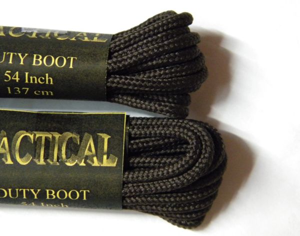 2 pair pack- Brown, Durable Polyester, Narrow 2mm thick, Tactical Boot Laces