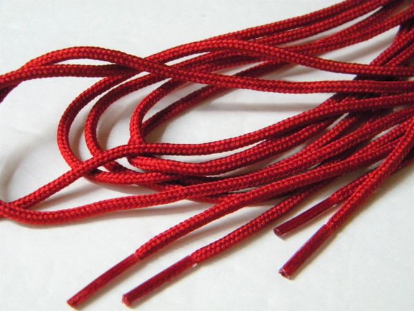 2 pair pack- Red, Durable Polyester, Narrow 2mm thick, Tactical Boot Laces