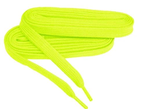 2 Pair Pack- Hot Yellow, Hiker Boot Shoelaces 10mm Extra Durable extremeMAX(tm) Flat