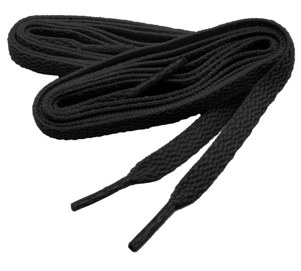 ProAthletic(tm) FLAT "Solid Coal Black" Sneaker Shoelaces (2 Pair Pack, 27-84 IN/69-213 CM, 8mm in Width)