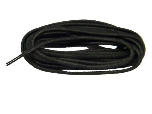 Black Heavy Waxed Rugged Boot Laces Shoelaces - 2 Pair Pack
