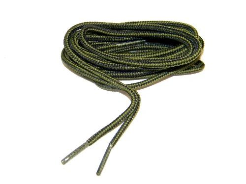 ProBOOT(tm) "Olive Drab Green w/ Black" Rugged Wear Long-Lasting Polyester Hiking Boot Laces - 2 Pair pack