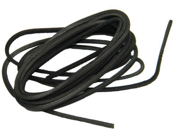 Black Leather Laces for all Boots and Quality Footwear 1/8 Inch Square Rawhide cut