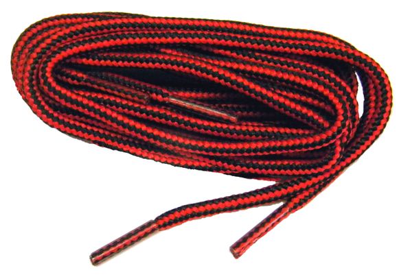 ProBOOT(tm) "Red w/ Black" Rugged Wear Long-Lasting Polyester Hiking Boot Laces - 2 Pair Pack