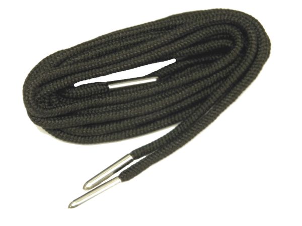 Coal BLACK 550 Paracord Silver Steel Tip Shoelaces Boot Laces Shoestrings - 2 Pair Pack