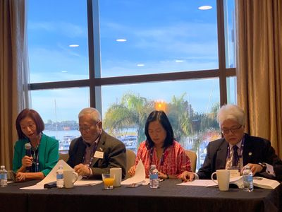 President  Cynthia Chang moderates panel discussion with Tony Ubalde, Amy Koo and Darrel Woo.