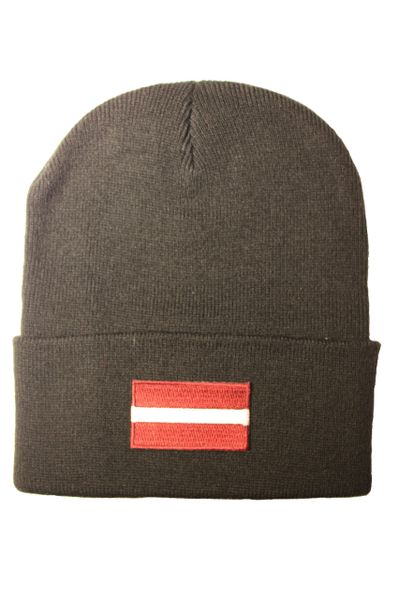 LATVIA - Country Flag BRIM Knitted HAT CAP choose your color BLACK, WHITE, RED, PINK, BLUE... NEW