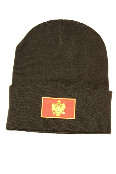MONTENEGRO - Country Flag BRIM Knitted HAT CAP choose your color BLACK, WHITE, RED, PINK, BLUE... NEW