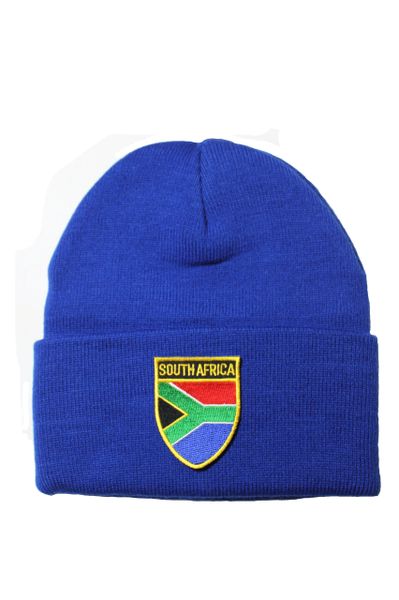 SOUTH AFRICA - Country Flag BRIM Knitted HAT CAP choose your color BLACK, WHITE, RED, PINK, BLUE... NEW
