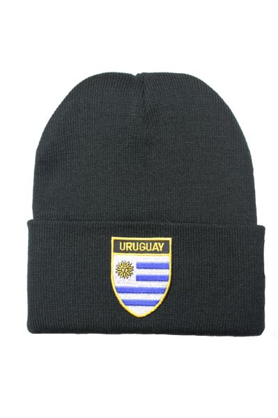 URUGUAY - Country Flag BRIM Knitted HAT CAP choose your color BLACK, WHITE, RED, PINK, BLUE... NEW