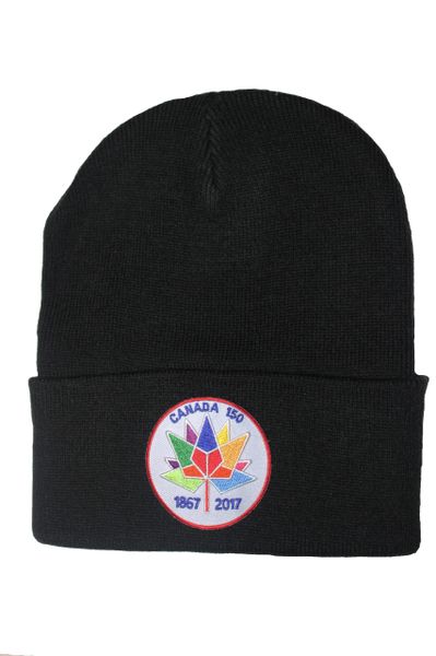 Canada 150 Years Anniversary (1867-2017) Logo Patch Toque HAT .Colors Available : Black, Red, Blue, Pink.New