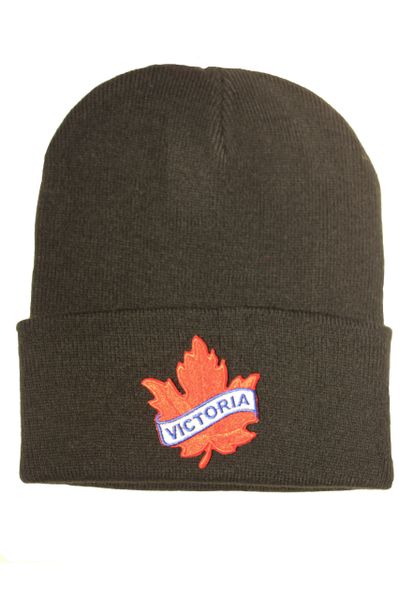 Victoria Red Maple Leaf Patch BRIM Toque HAT .Colors Available : Black, Red, Blue, Pink.New