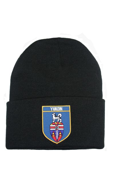 YUKON - Blue Shield Shape Patched Toque HAT .Colors Available : Black, Red, Blue Pink.New