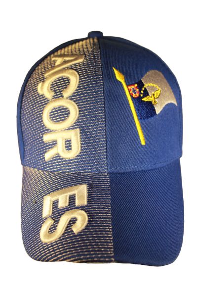 AZORES Blue Country Flag EMBOSSED HAT CAP