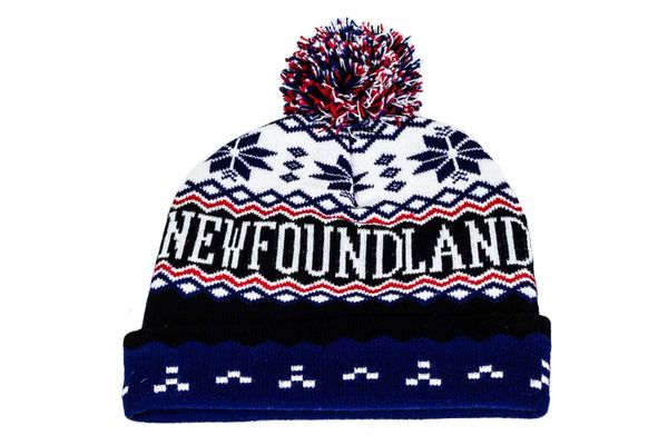 NEWFOUNDLAND - CANADA Province With Snow Flakes WINTER HAT With POM POM..( NFD-TQ4 )