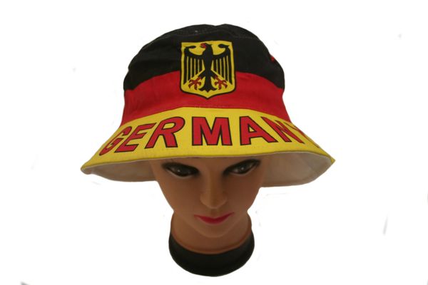 GERMANY COUNTRY FLAG WITH EAGLE BUCKET HAT CAP .. NEW