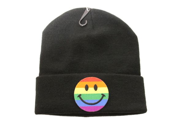 HAPPY SMILEY LGBTQ Gay & Lesbian Flag PATCH TOQUE HAT Different Colors