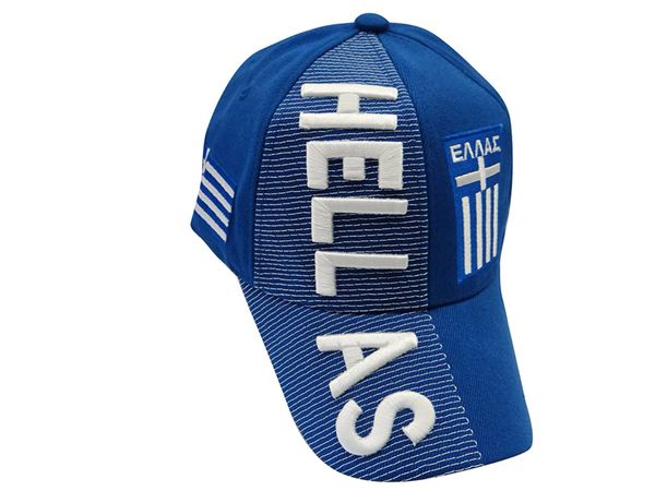 HELLAS GREECE Blue Embossed HAT CAP