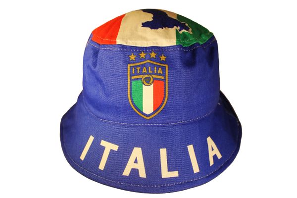 ITALIA ITALY Country Flag FIGC Logo 4 Stars KIDS BUCKET HAT CAP
