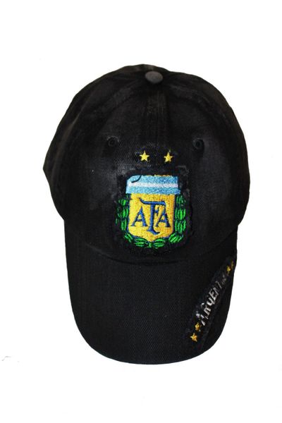 ARGENTINA BLACK ACID - WASHED , 2 STARS , AFA LOGO FIFA SOCCER WORLD CUP EMBOSSED HAT CAP .. NEW
