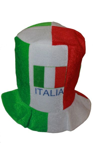 ITALIA ITALY COUNTRY FLAG CLOWN STYLE HAT .. FOR ADULTS & KIDS .. HIGH QUALITY .. NEW