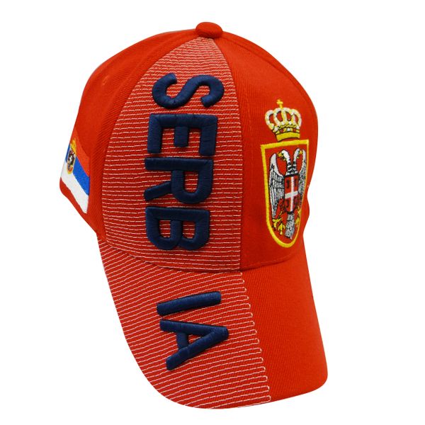 SERBIA RED COUNTRY FLAG EMBROIDERED HAT CAP .. NEW