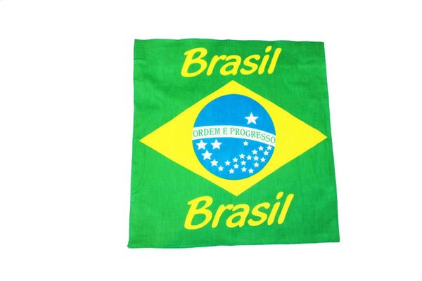 BRASIL BRAZIL COUNTRY FLAG 21" X 21" INCHES BANDANA .. HIGH QUALITY .. NEW