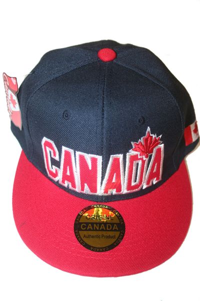 CANADA BLUE RED COUNTRY FLAG WITH MAPLE LEAF HIP HOP HAT CAP .. NEW