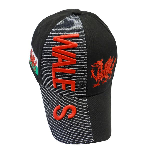 WALES BLACK COUNTRY FLAG , EMBOSSED HAT CAP .. NEW